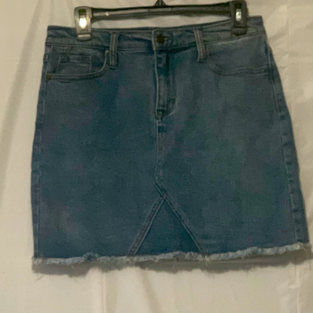 Mission Supply Jean Skirt Size 10 Frayed Hem